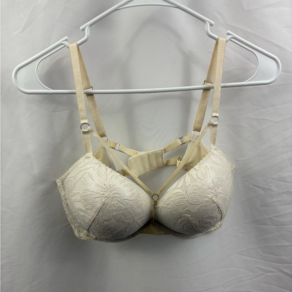 Victoria’s Secret Very Sexy Push Up 38C Bra Cream Ivory Beige Strappy Front - Picture 9 of 9
